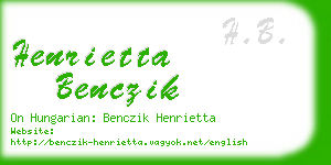 henrietta benczik business card
